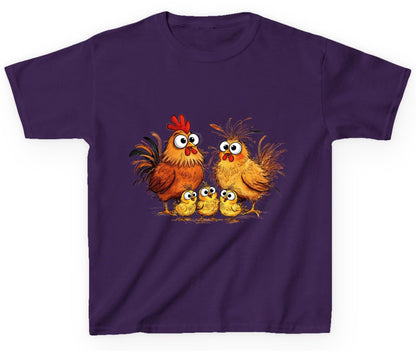 Funny Chicken Family chicken family Youth T-Shirt Purple product mockup