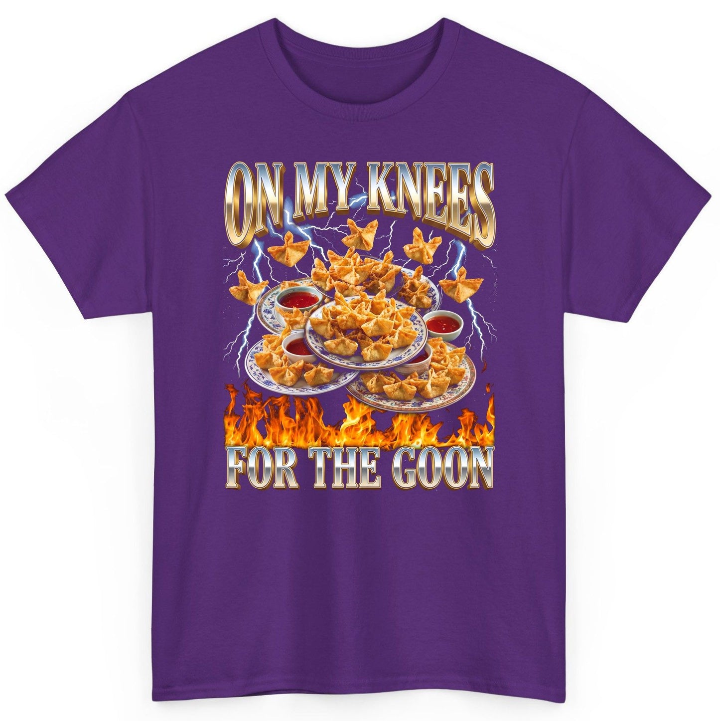 On My Knees for the Goon crab rangoon T-Shirt Purple product mockup