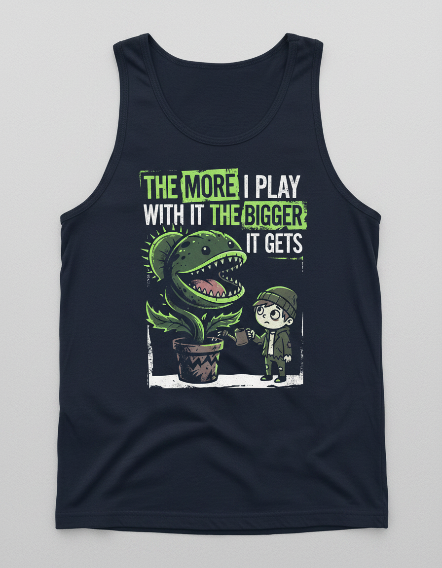 The More I Play With It The Bigger It Gets Carnivorous Plant Tank Top - Navy