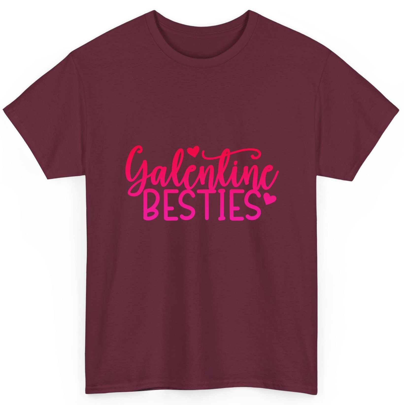 Galentine Besties galentine's day T-Shirt Maroon product mockup