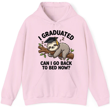 I Graduated Funny Sloth Hoodie - product mockup - Light Pink