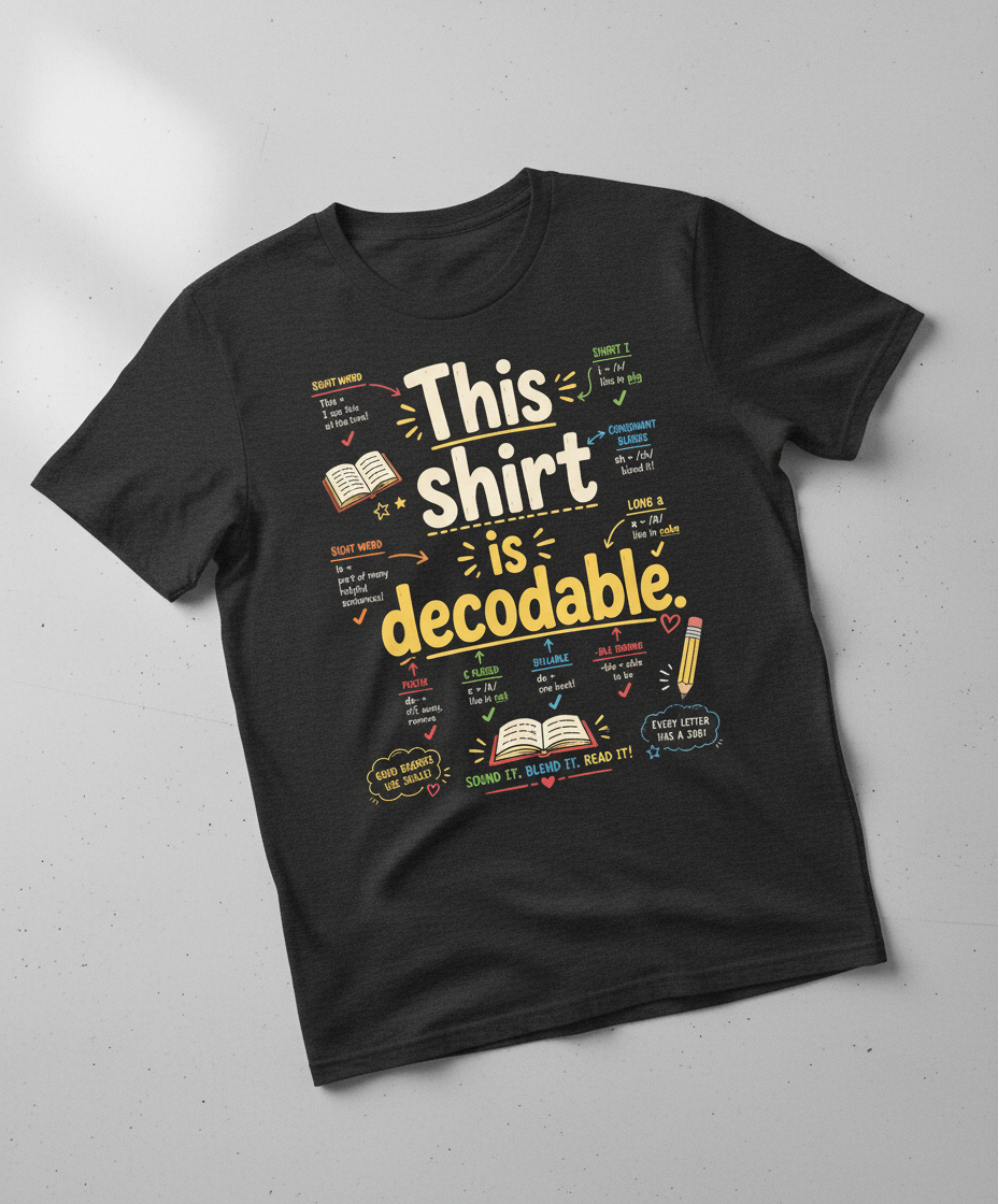 This Shirt Is Decodable Phonics Teacher T-Shirt - Dark Heather