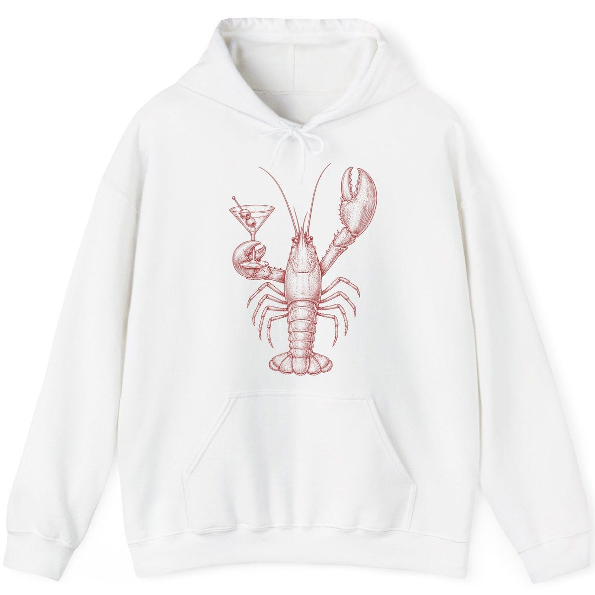 Vintage Lobster Martini lobster Hoodie White product mockup