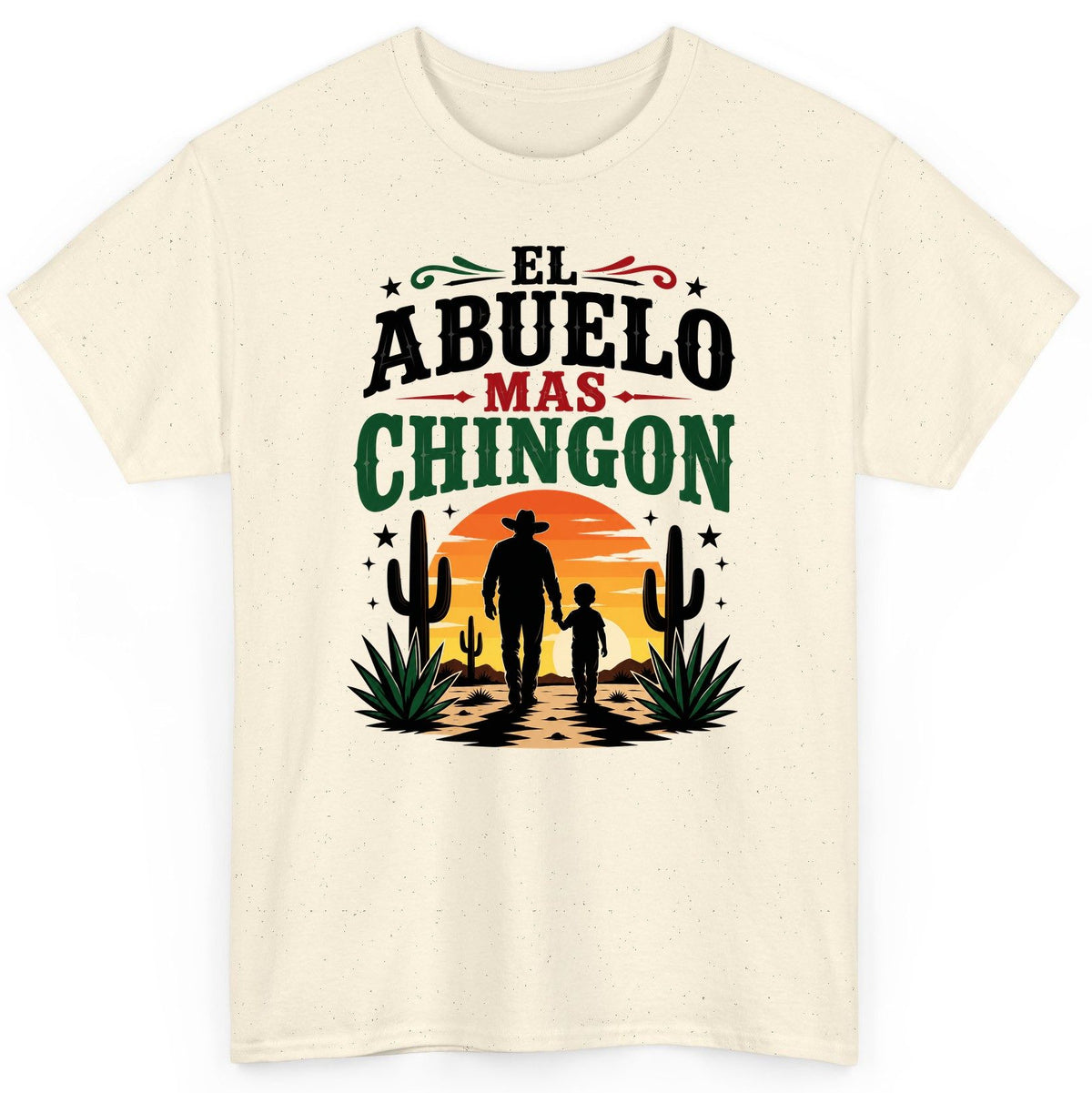 El Abuelo Mas Chingon grandfather and grandson T-Shirt Natural product mockup