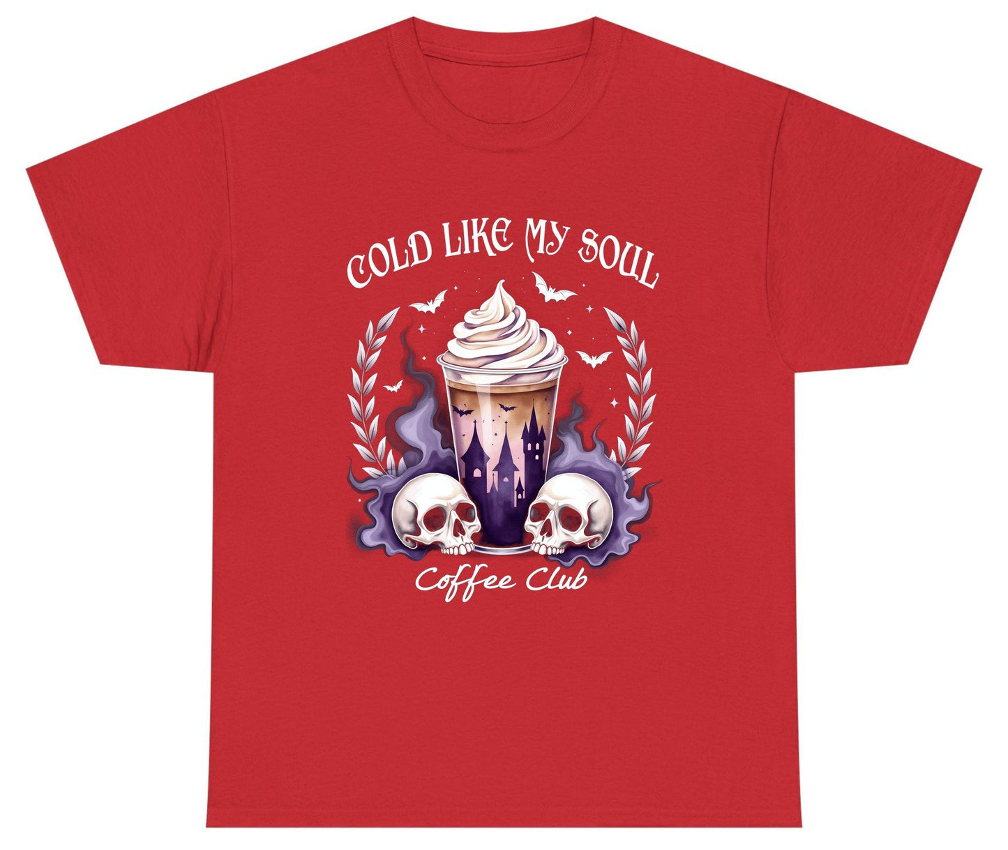 Cold Like My Soul Coffee Club gothic iced coffee Youth T-Shirt Red product mockup