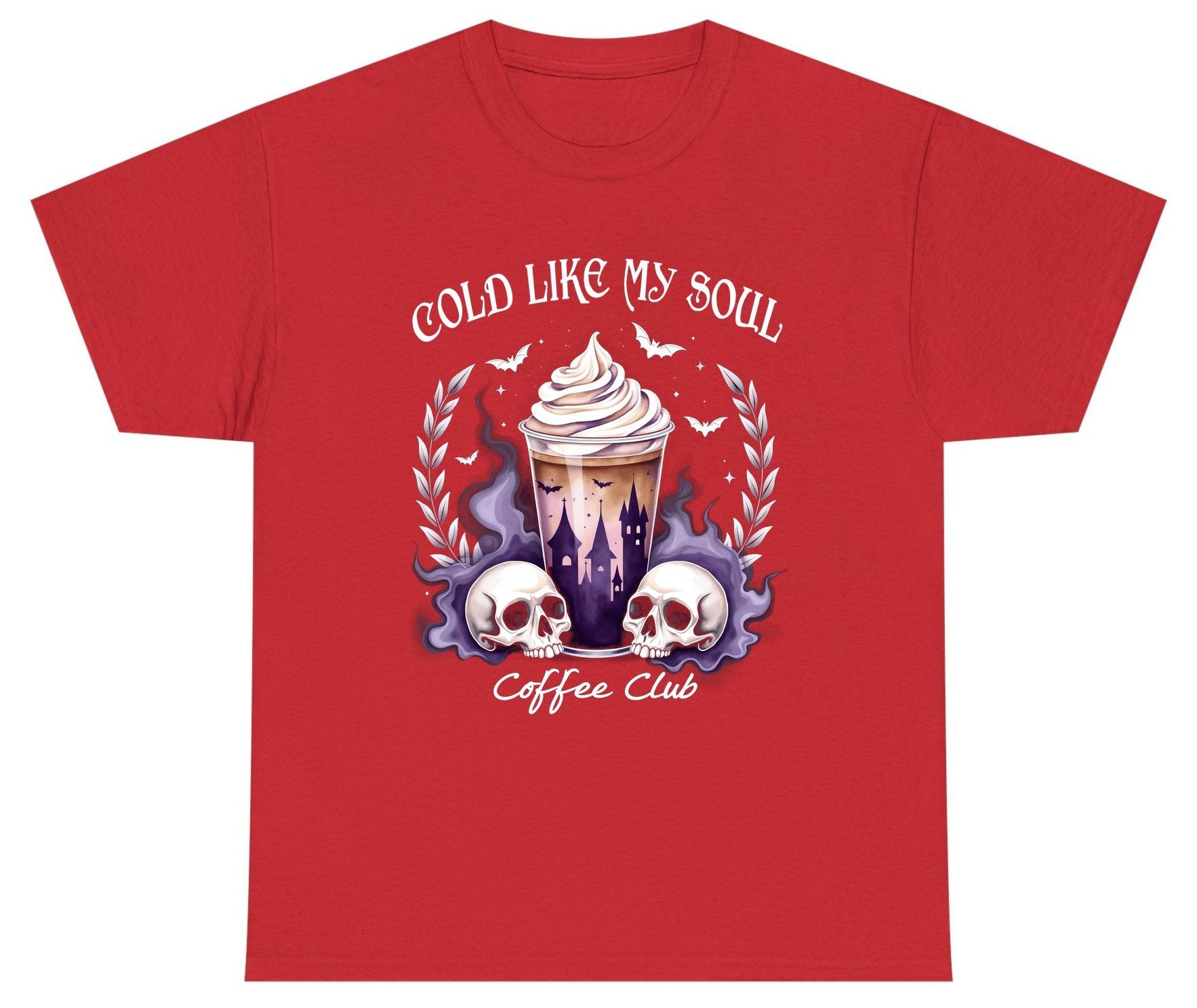 Cold Like My Soul Coffee Club gothic iced coffee Youth T-Shirt Red product mockup