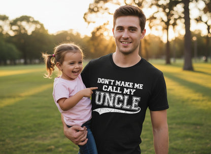 Don't Make Me Use My Uncle Voice uncle Youth T-Shirt Black lifestyle mockup