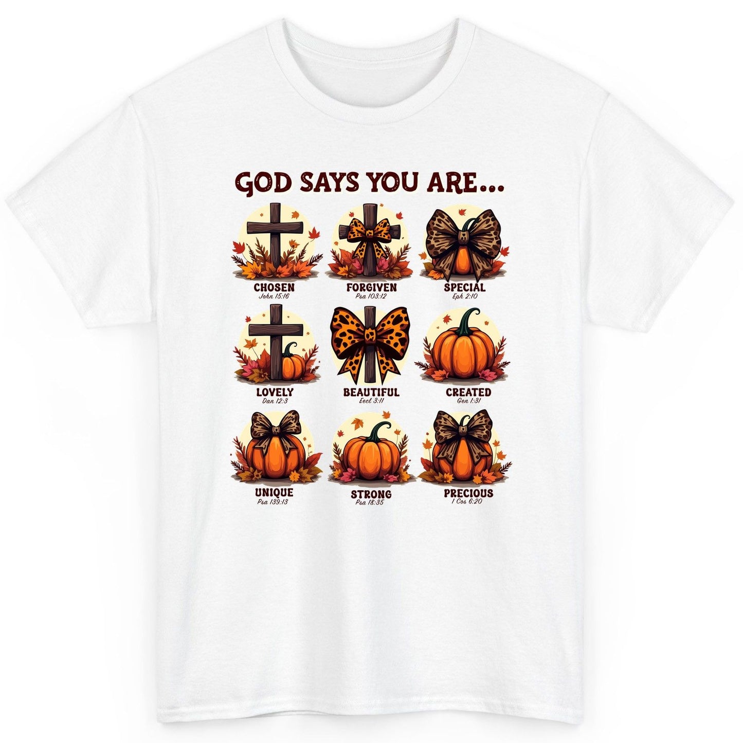 God Says You Are Chosen John 15 16, Forgiven Psa 103 12, Special Eph 2 10, Lovely Dan 12 3, Beautiful Eccl 3 11, Created Gen