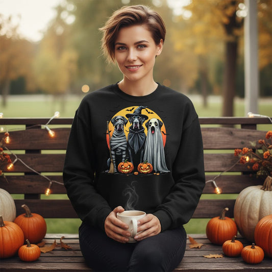 Halloween Dogs in Costumes Halloween dogs Sweatshirt Black lifestyle mockup