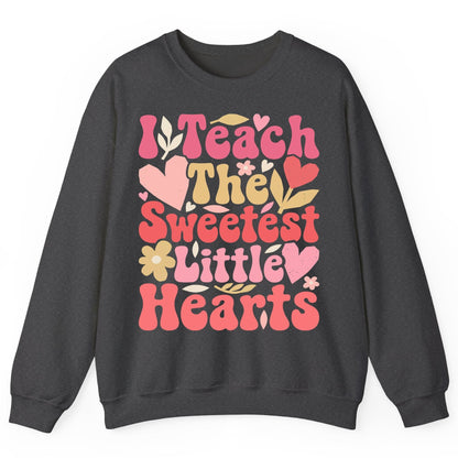 I Teach the Sweetest Little Hearts teaching Sweatshirt Dark Heather product mockup