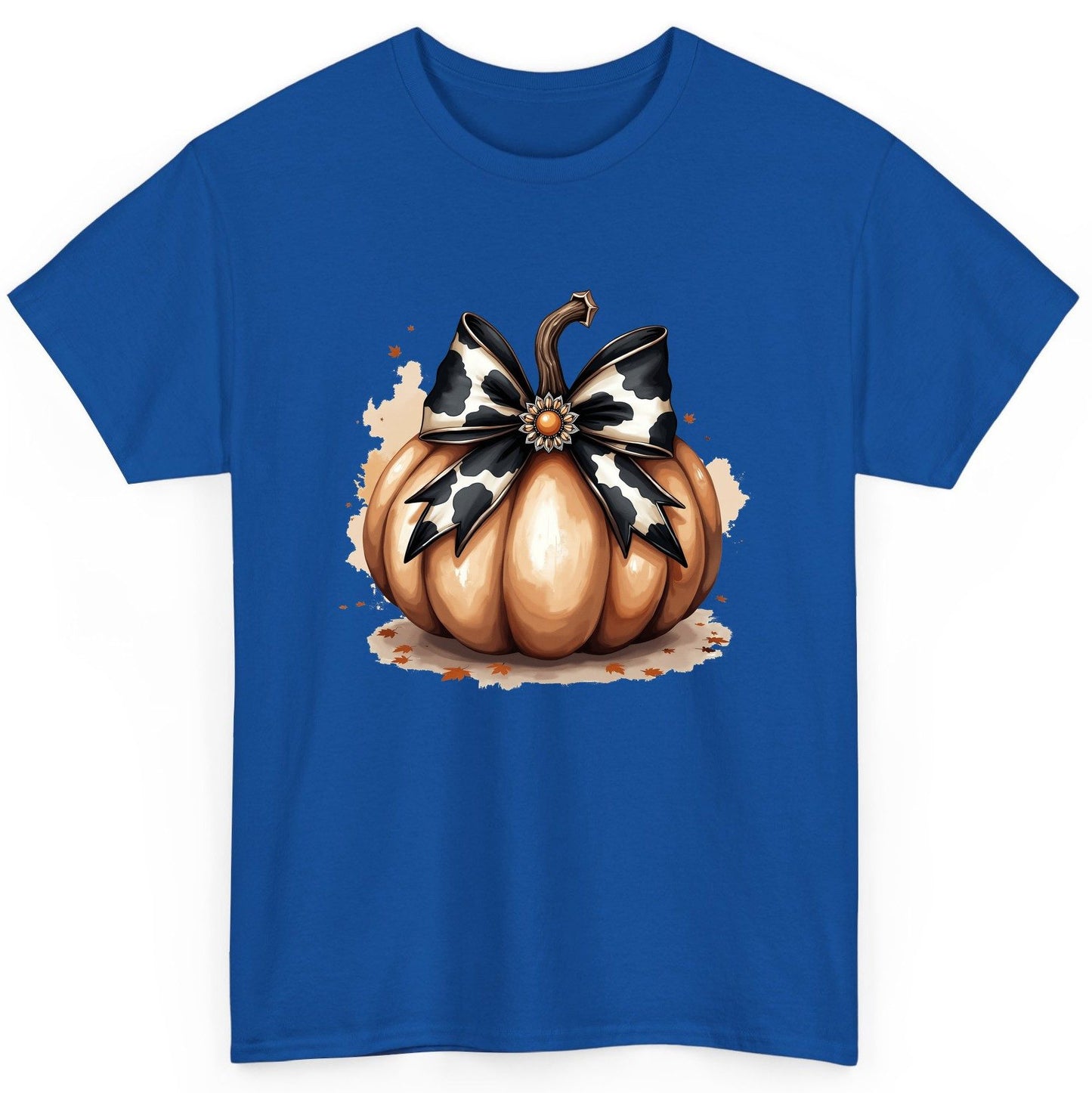 Cow Print Bow Pumpkin pumpkin T-Shirt Royal product mockup