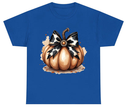 Cow Print Bow Pumpkin pumpkin Youth T-Shirt Royal product mockup