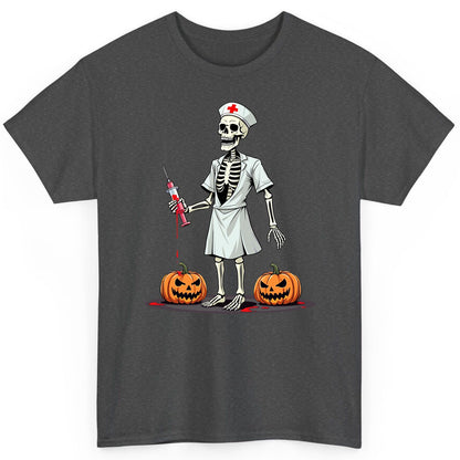 Spooky Skeleton Nurse Halloween skeleton nurse T-Shirt Dark Heather product mockup