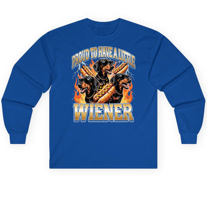 Proud to Have a Little Wiener dachshund Long Sleeve Tee Royal product mockup