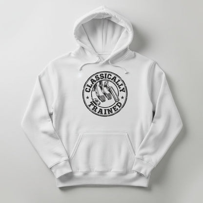 Classically Trained Vintage Manual Transmission Hoodie - product mockup - White