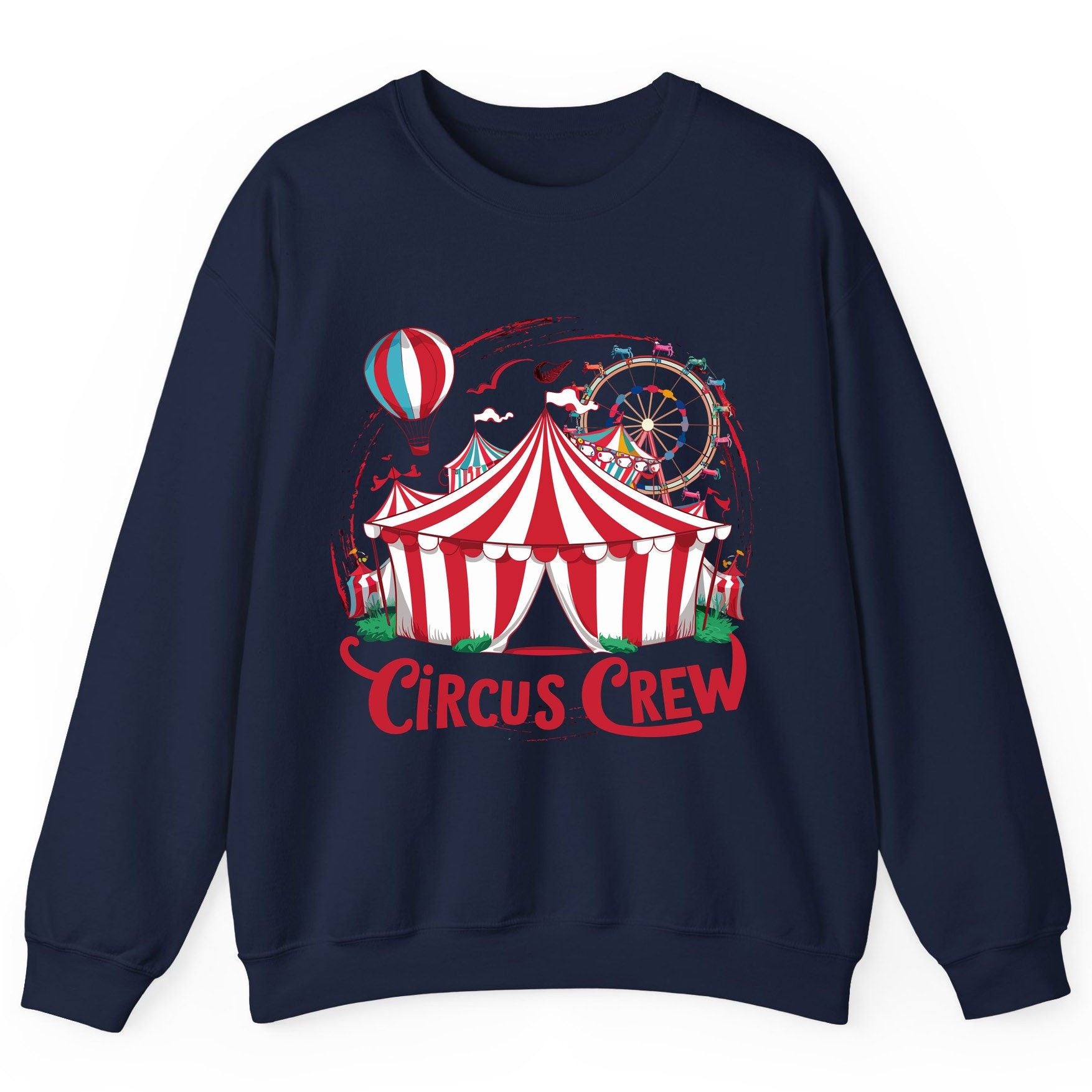 Circus Crew circus Sweatshirt Navy product mockup
