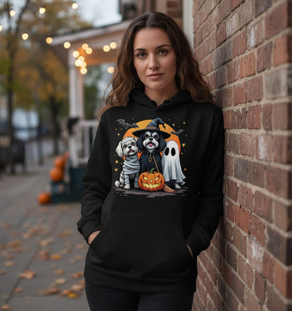 Halloween Dogs Costumes Halloween dogs Hoodie Black lifestyle mockup