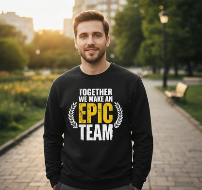 Together We Make an Epic Team teamwork Sweatshirt Black lifestyle mockup