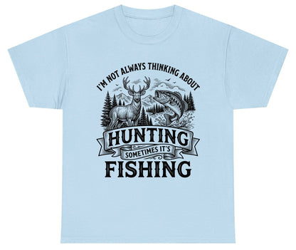 I'm Not Always Thinking About Hunting Sometimes It's Fishing hunting and fishing Youth T-Shirt Light Blue product mockup