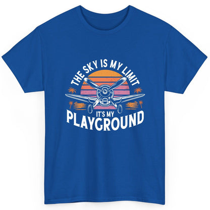 The Sky Is My Limit It's My Playground aviation T-Shirt Royal product mockup