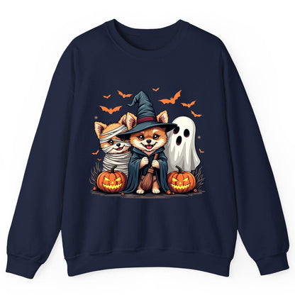 Cute Halloween Corgi Dogs Halloween corgis Sweatshirt Navy product mockup