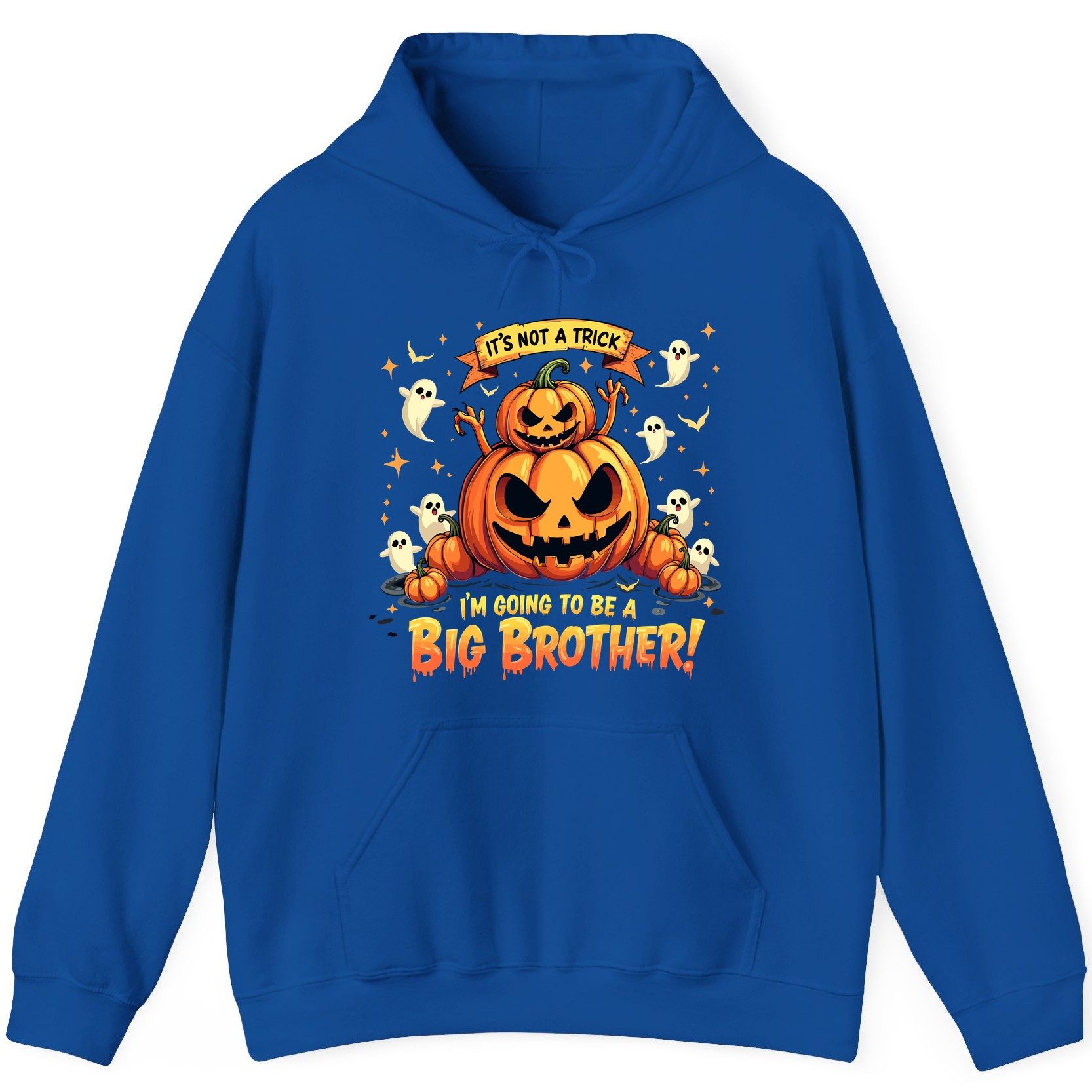 It's Not a Trick I'm Going to Be a Big Brother! Halloween big brother announcement Hoodie Royal product mockup