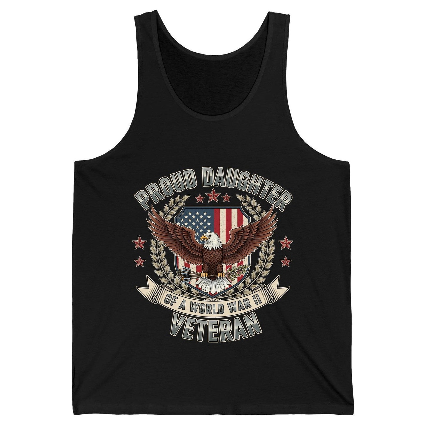 Proud Daughter of a World War Ii Veteran wwii veteran Tank Top Black product mockup
