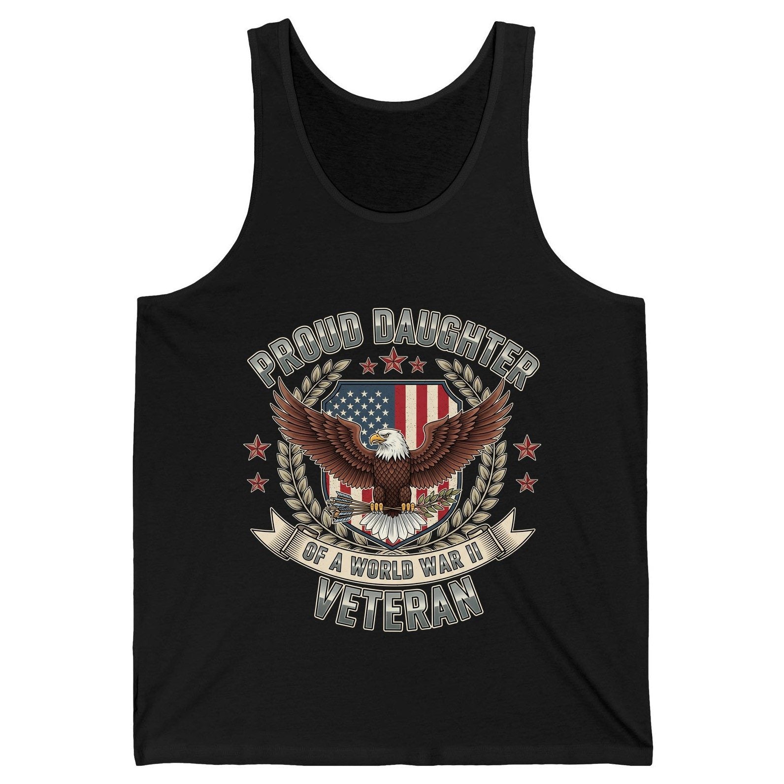Proud Daughter of a World War Ii Veteran wwii veteran Tank Top Black product mockup