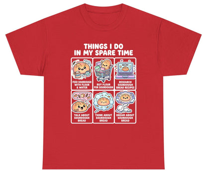 Things I Do in My Spare Time sourdough bread baking Youth T-Shirt Red product mockup