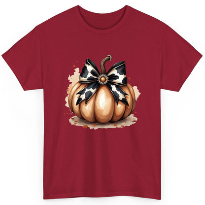 Cow Print Bow Pumpkin pumpkin T-Shirt Cardinal Red product mockup