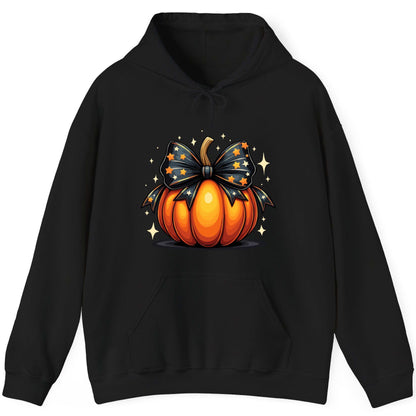 Starry Bow Pumpkin Halloween pumpkin Hoodie Black product mockup