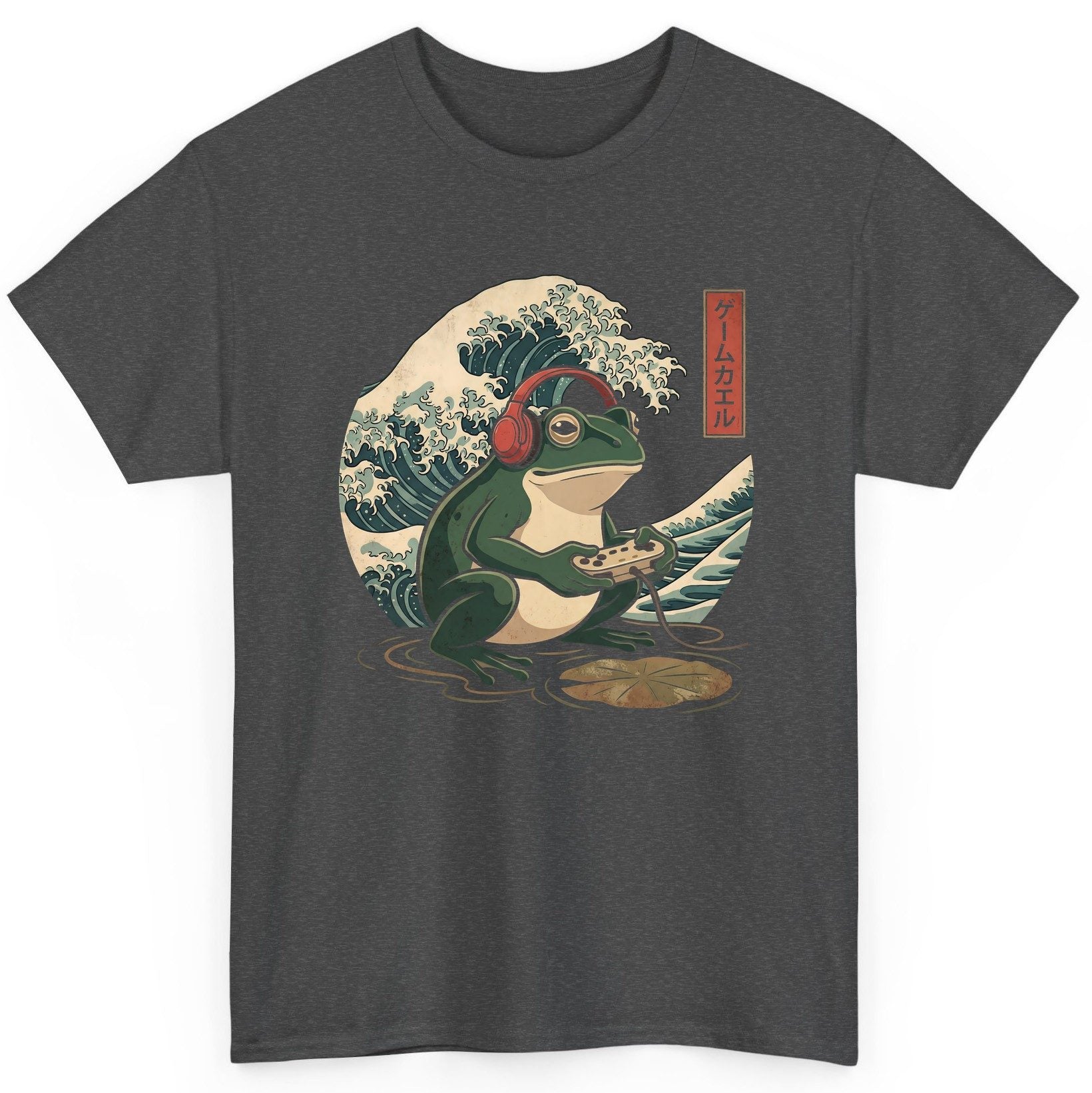 ゲームカエル gamer frog T-Shirt Dark Heather product mockup