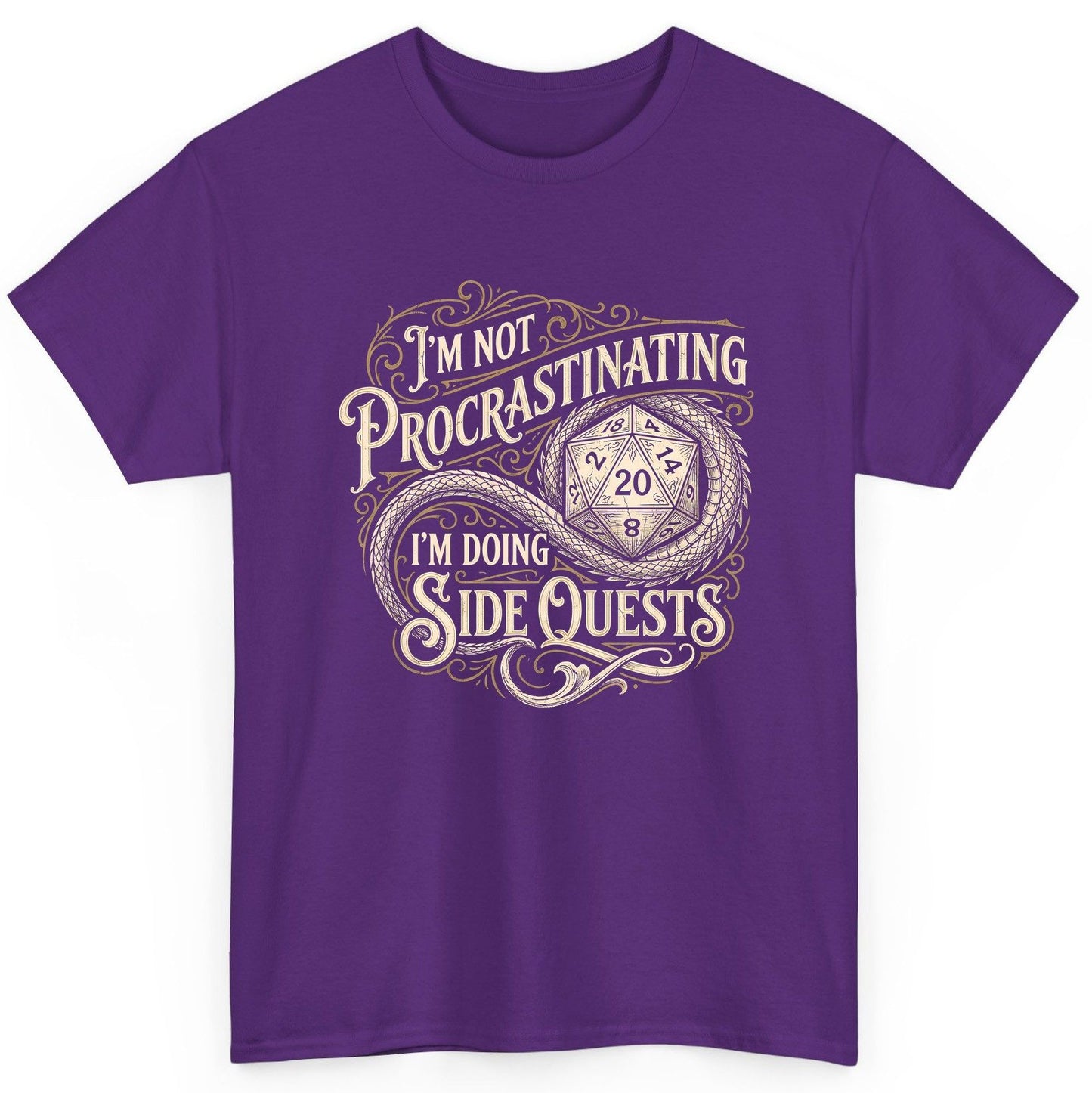 I'm Not Procrastinating I'm Doing Side Quests rpg gaming T-Shirt Purple product mockup
