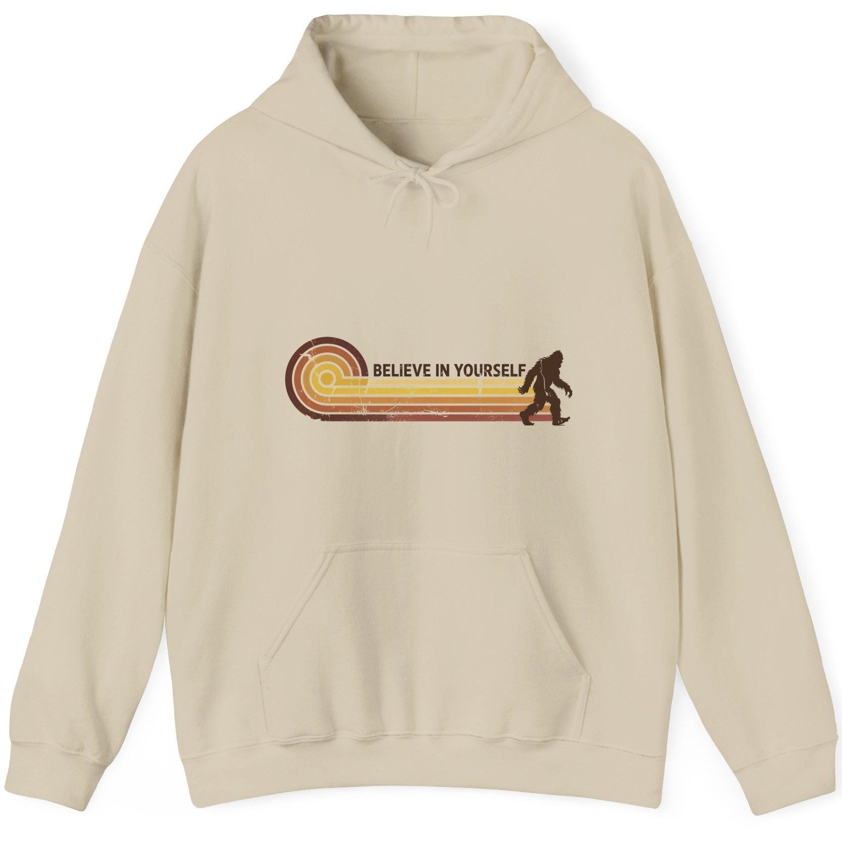 Believe in Yourself bigfoot Hoodie Sand product mockup