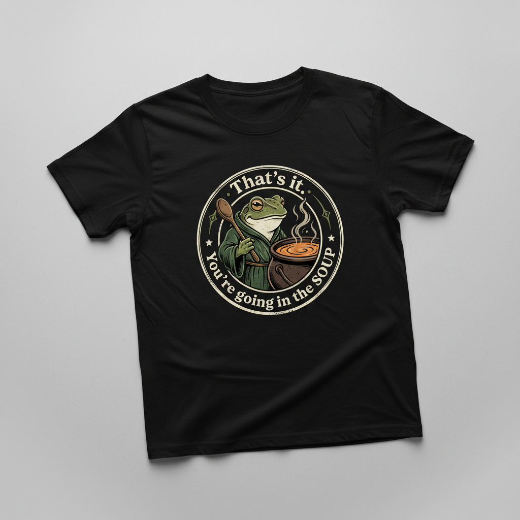That's It You're Going In The Soup Frog Meme T-Shirt - Black