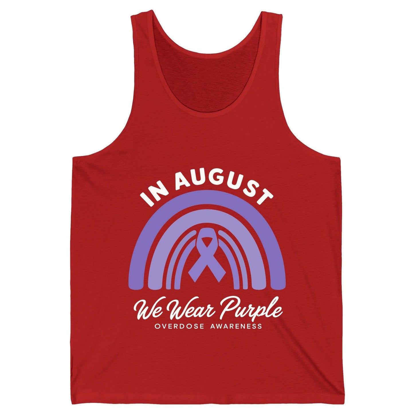 In August We Wear Purple Overdose Awareness overdose awareness Tank Top Red product mockup