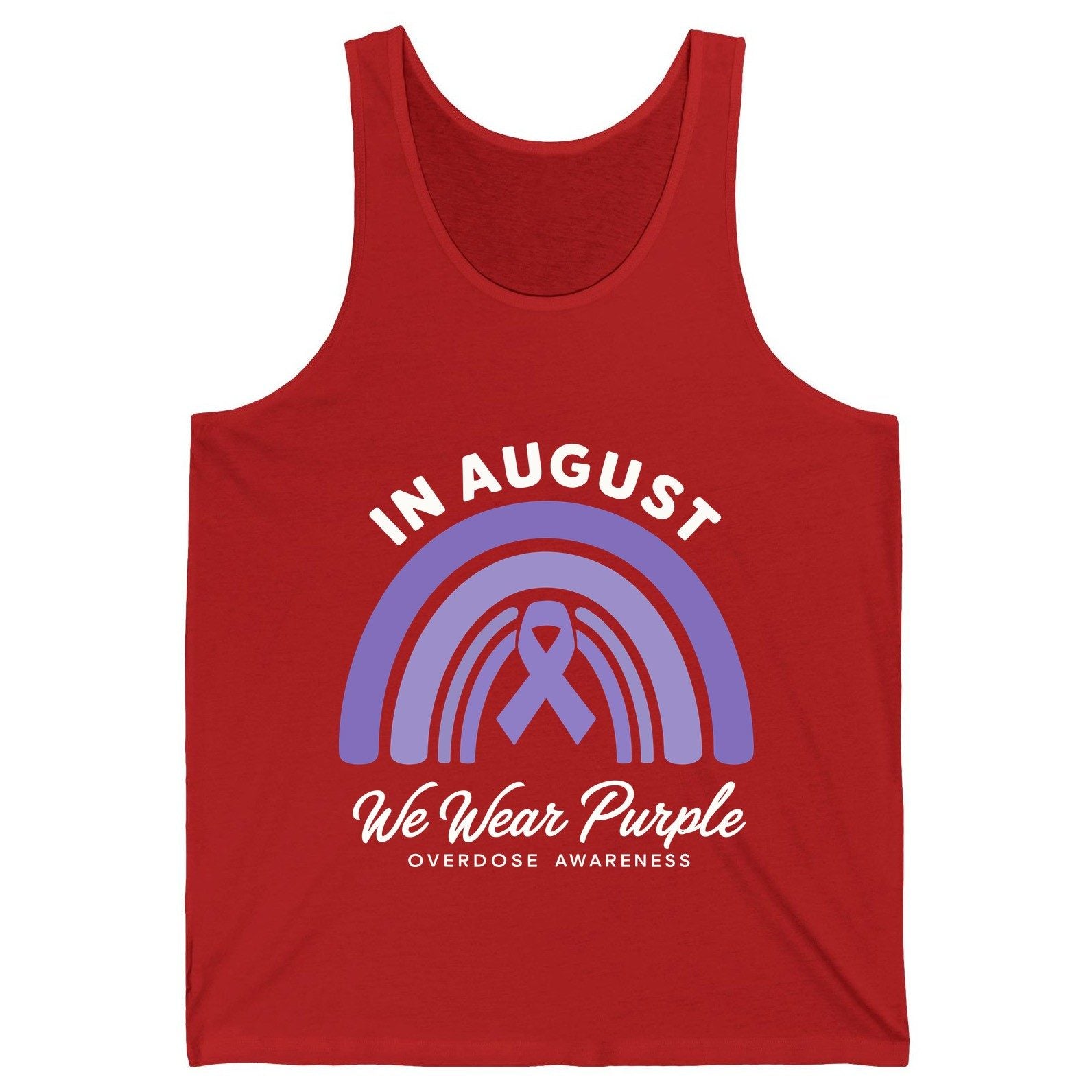 In August We Wear Purple Overdose Awareness overdose awareness Tank Top Red product mockup
