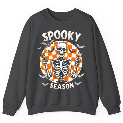 Spooky Season Halloween skeleton Sweatshirt Dark Heather product mockup