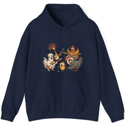 Chicken Rock Band chicken rock band Hoodie Navy product mockup
