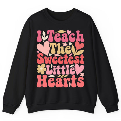 I Teach the Sweetest Little Hearts teaching Sweatshirt Black product mockup