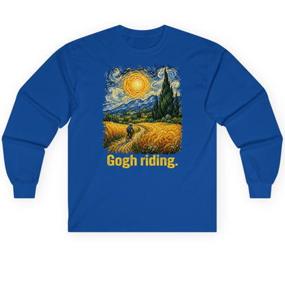 Gogh Riding art parody Long Sleeve Tee Royal product mockup