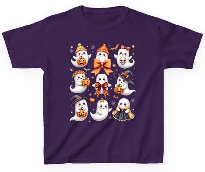 Cute Kawaii Ghosts Collection cute Halloween ghosts Youth T-Shirt Purple product mockup