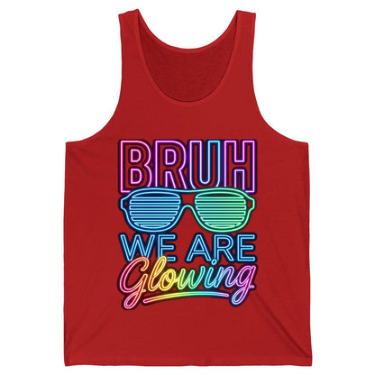 BRUH WE ARE Glowing Neon Party Tank Top Red product mockup