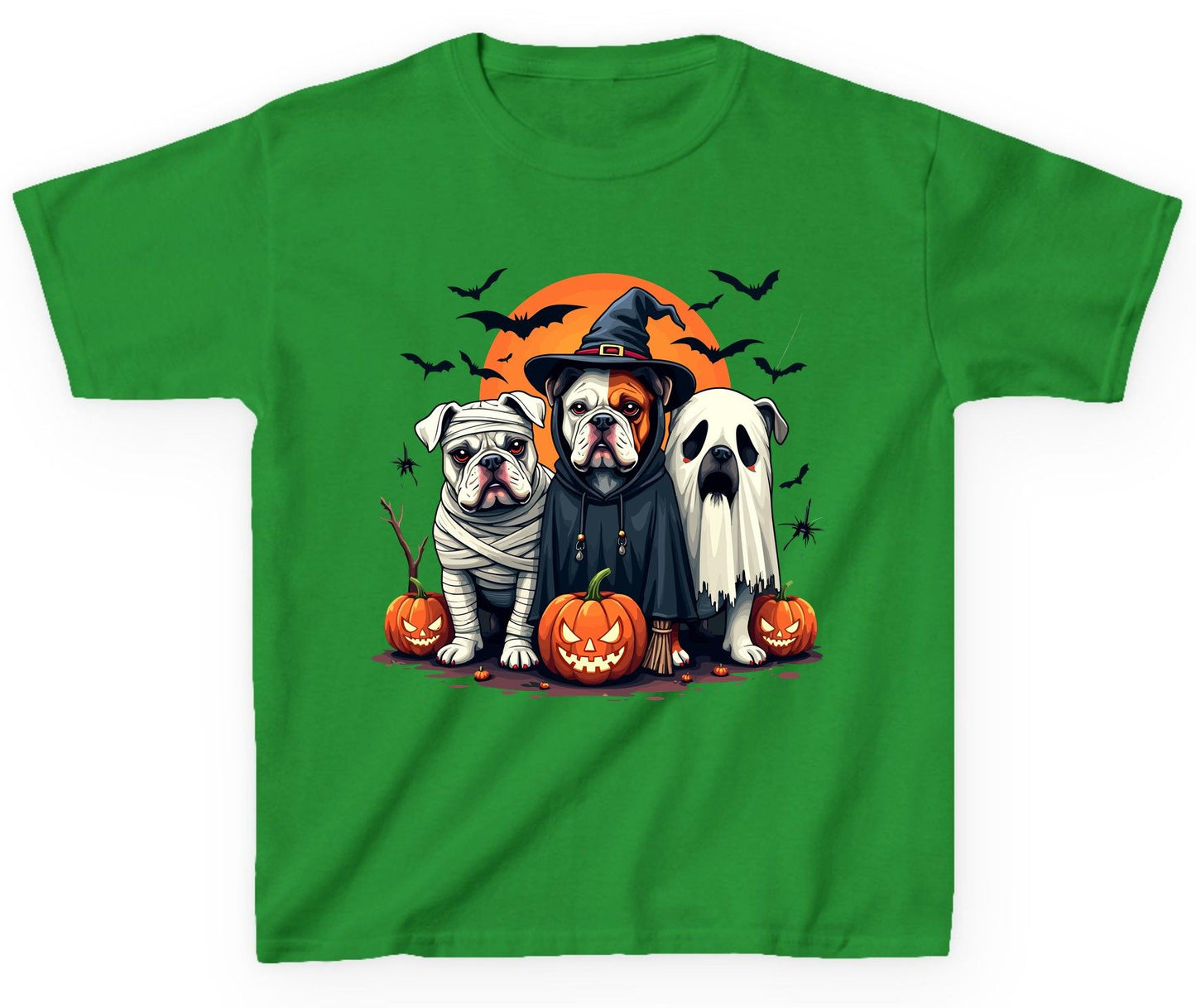 Halloween Bulldogs Costumes Halloween bulldogs Youth T-Shirt Irish Green product mockup