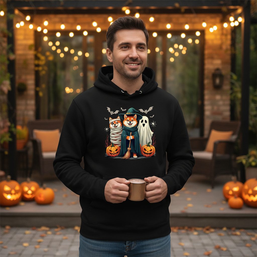 Shiba Inu Halloween Costumes shiba inu Hoodie Black lifestyle mockup