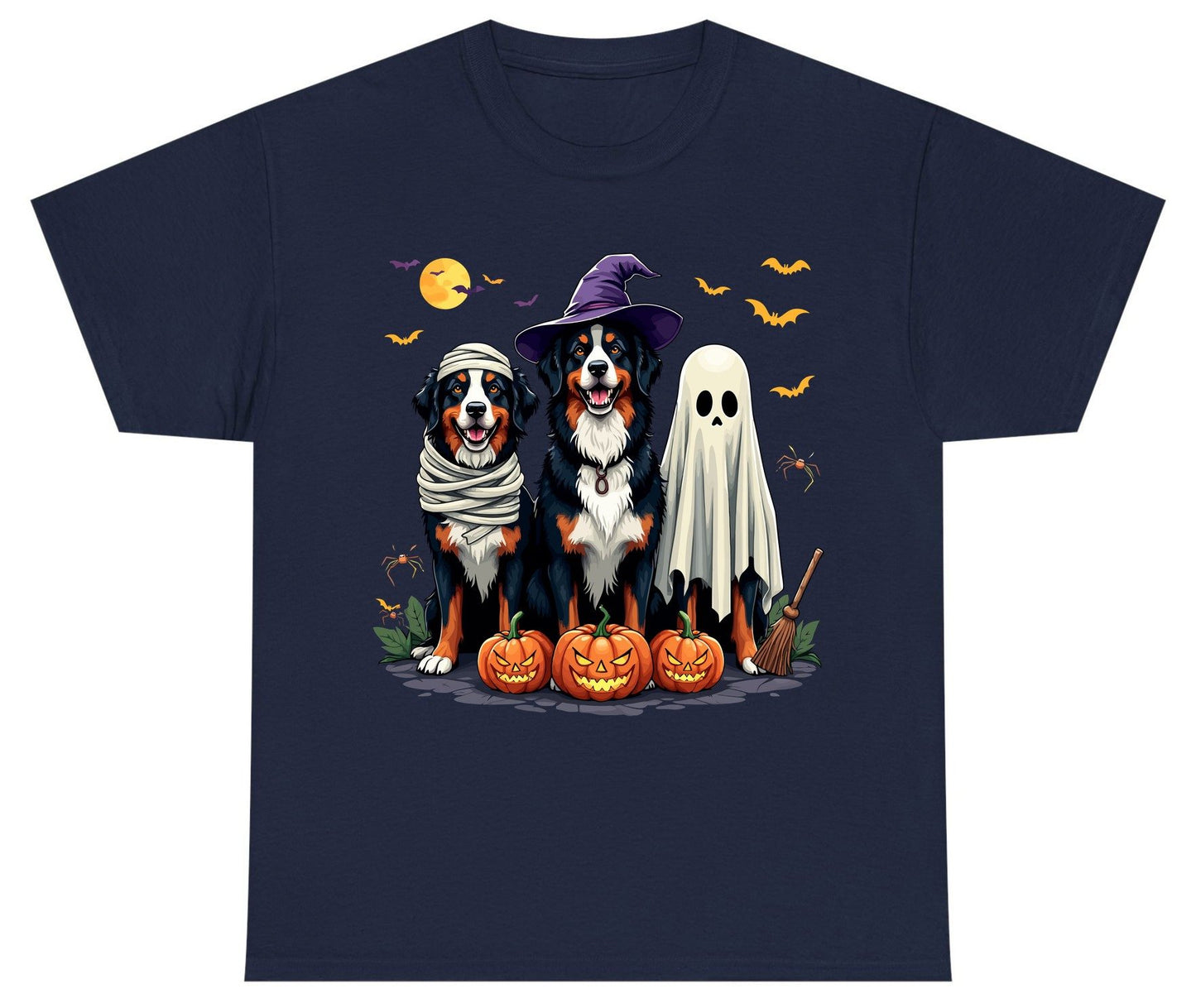 Halloween Bernese Mountain Dogs bernese mountain dog Youth T-Shirt Navy product mockup