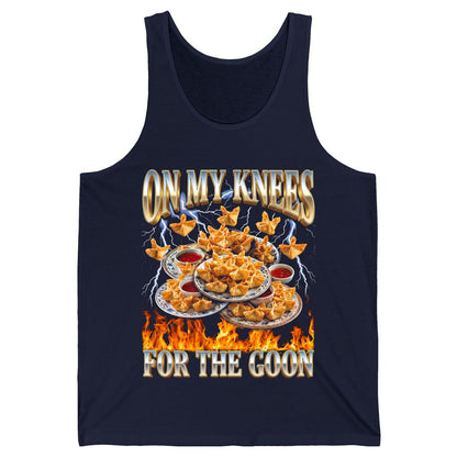 On My Knees for the Goon crab rangoon Tank Top Navy product mockup