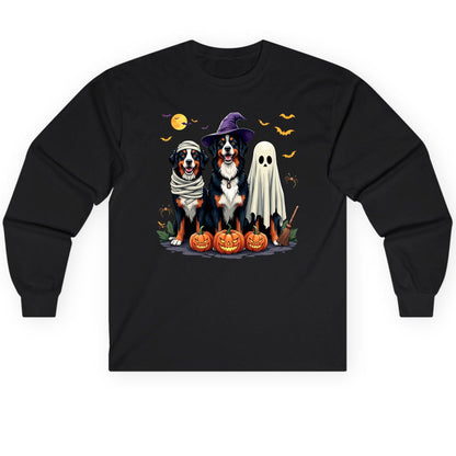 Halloween Bernese Mountain Dogs bernese mountain dog Long Sleeve Tee Black product mockup