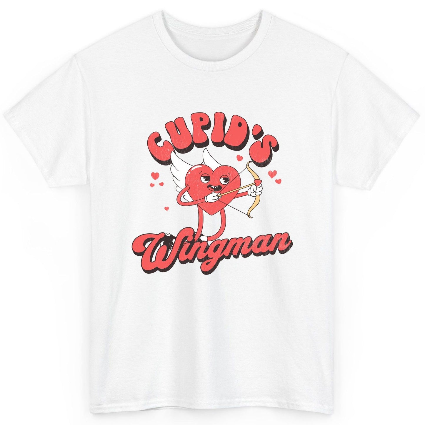 Cupid's Wingman Valentine's Day T-Shirt White product mockup