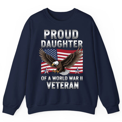 Proud Daughter of a World War Ii Veteran wwii veteran family Sweatshirt Navy product mockup